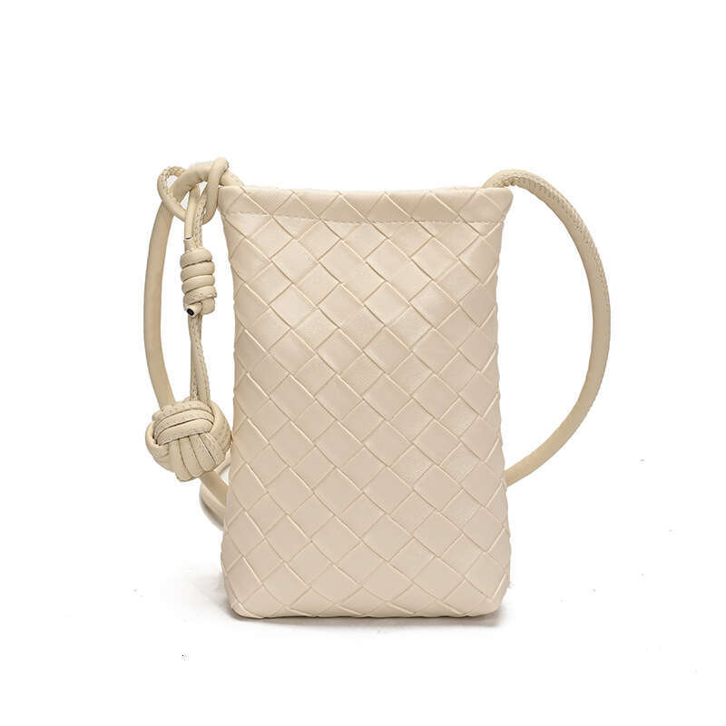 Korean Style Trendy Woven Pattern Phone for Women 2025 Spring Summer Fashion Versatile Mini High-end Shoulder Crossbody Bag