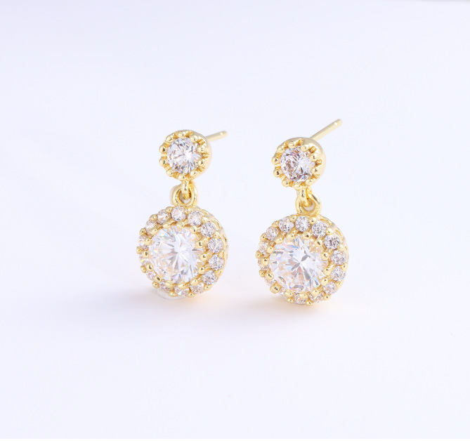 Choucong Ins Top Sell Dangle Earrings Luxury Jewelry 925 Sterling Silver Round Cut Lab Moissanite Diamond Gemstones Party Elegant Simple Women Stud Ea