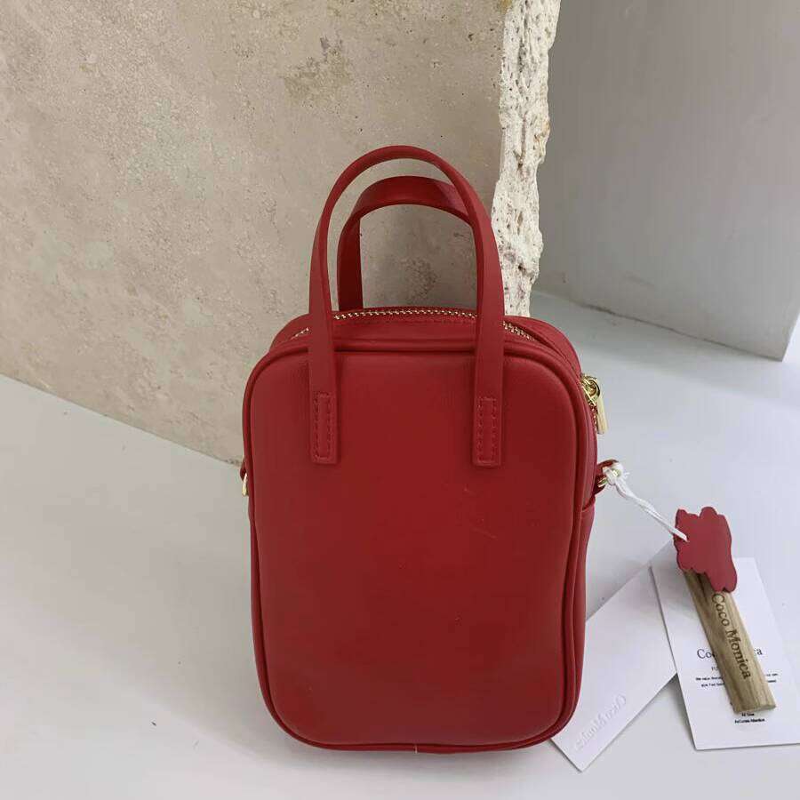 Korean Style Candy Color Top Layer Cowhide Phone Exquisite Handbag Genuine Leather Shoulder Crossbody Small Bag for Women