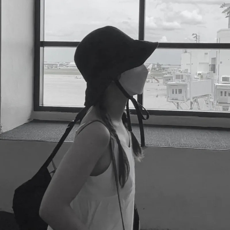 Japanese Drawstring Homemade Handmade Hat Fisherman Hat Women Summer Quick-drying Lightweight Sun Protection Sun Hat Basin Hat 250606