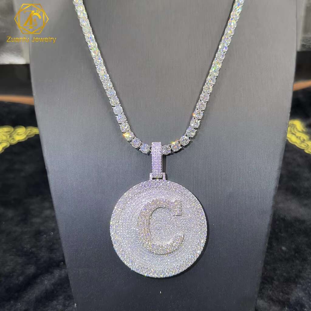 Iced Out Diamond Chain 8mm 10mm 12mm Prong Miami Moissanite Cuban Link Chain and Pendant Memory Photo for Men Rapper