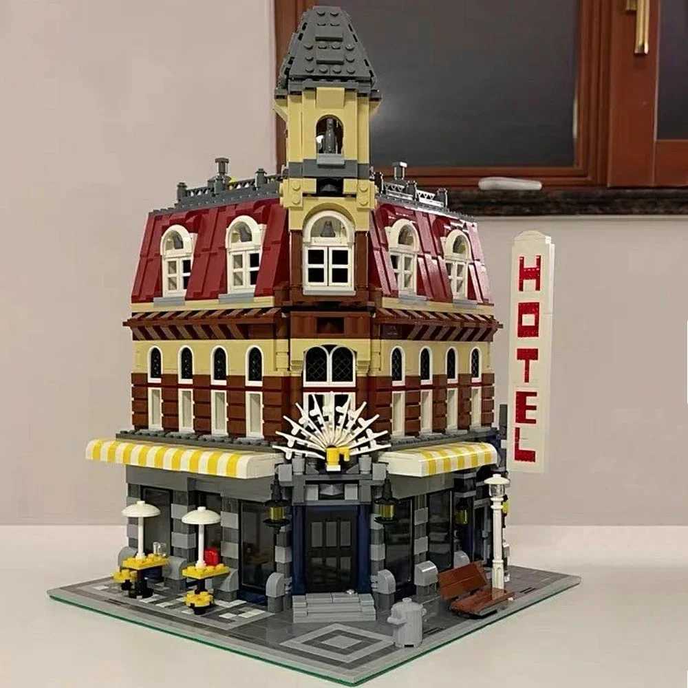 Expert Brick Bank Cafe Corner Model Moc Modular Houses Building Blocks Toys Pet Book Shop Town Hall Downtown Diner Z250607