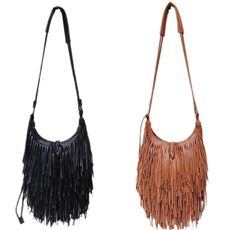Women's 2024 New Tassel Elegant Goddess Handwoven Shoulder Crossbody Bag for Women GUHUISHU