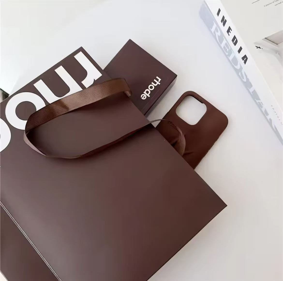 Luxury Rhode Premium Silicone Case Set For IPhone16E 16 15 Plus 14 13 12 11 Pro Max With Box Lipstick Bracket Protect Back Cover