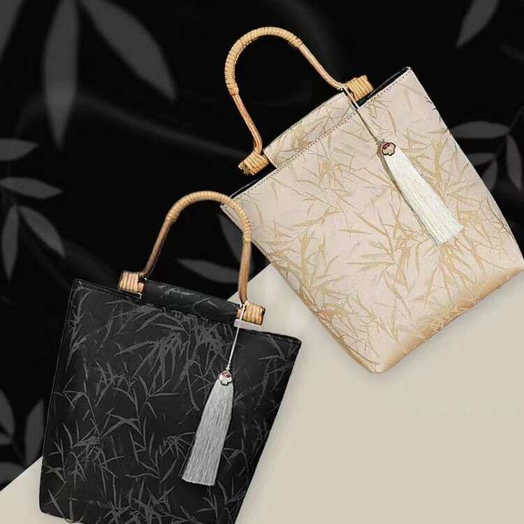 Shen Yin "Bamboo Forest Breeze" Bamboo Handbag Cheongsam Large Capacity Versatile New Chinese Style Bag