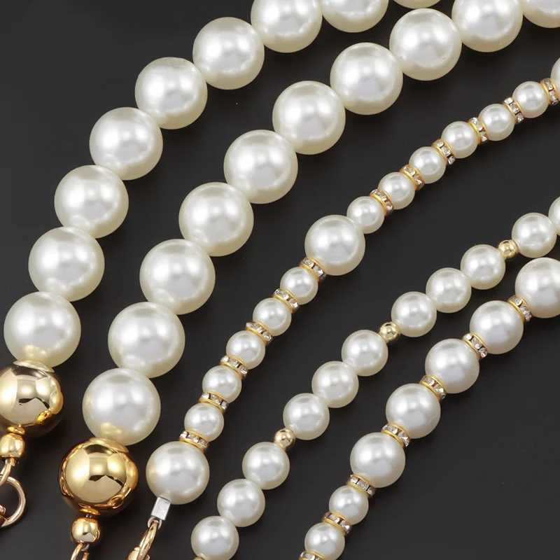 Imitate Pearl Strap for Bags Handbag Accessories Purse Belt Handles Cute Bead Chain Tote Women Purse DIY Replacement Strap Chain XJ250607