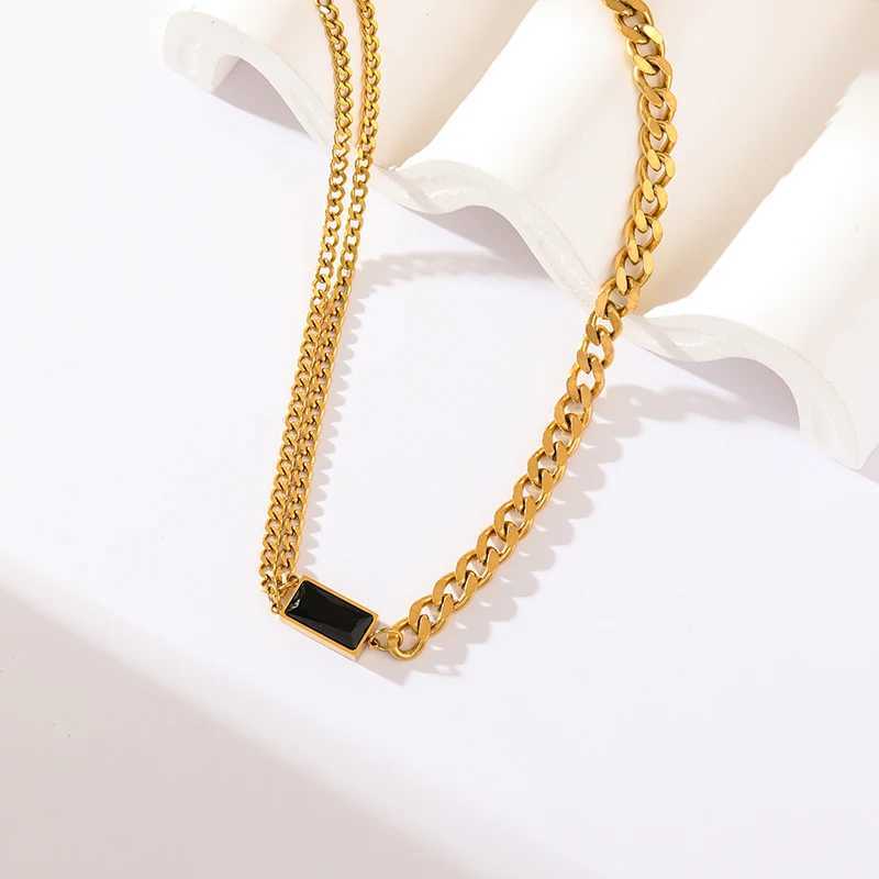 EILIECK 316L Stainless Steel Black Crystal Zircon Necklace Earrings For Women New Trend Gift Waterproof Jewelry Set Z250607