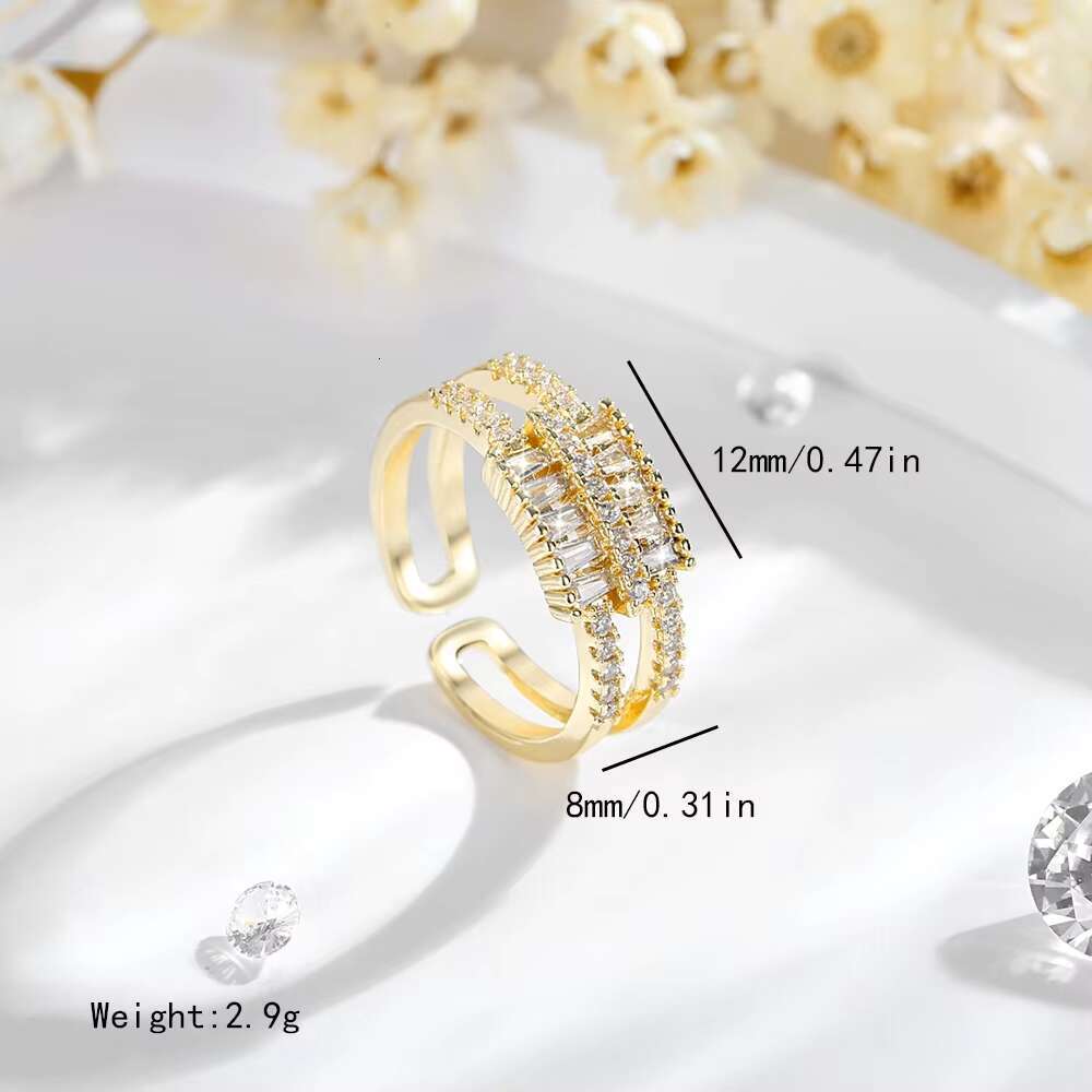 Fashionable and popular niche rings; 925 silver 14K diamond; gold-plated; hypoallergenic and waterproof; and casual jewelry.