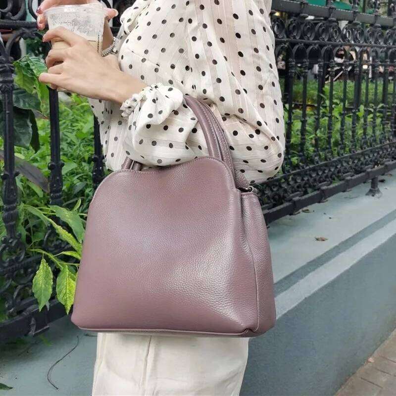 Woman Handbags Women Genuine Leather Crossbody New Fashion Female Shoulder Messenger Purses Solid Mom's Hand Bag