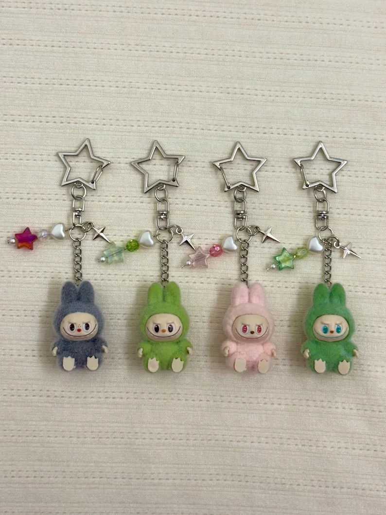 Handmade plug-in toy Labubu keychainXJ250607