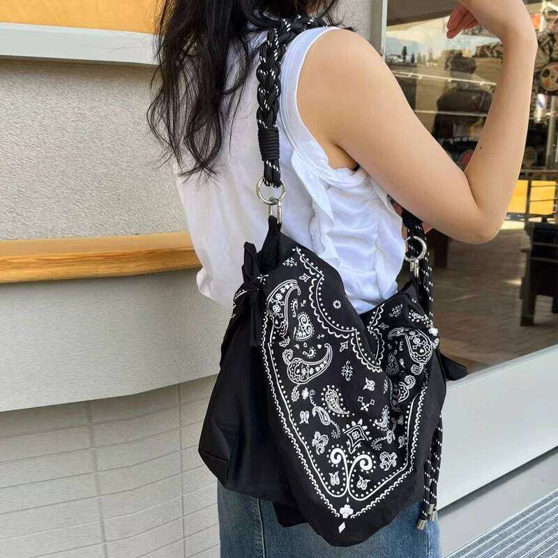 National Message Bags For Women Designer Handbag And Purses 2025 New In Polyester Paisley Braided Strap Underarm Shoulder