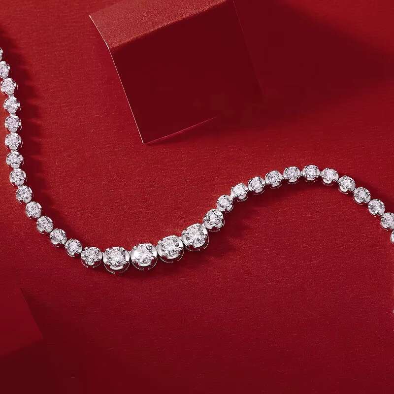 Wholesale Luxury Jewelry Moissanite Necklace for Women Tennis Necklace Moissanite Sterling Silver and Moissanite Tennis Necklace