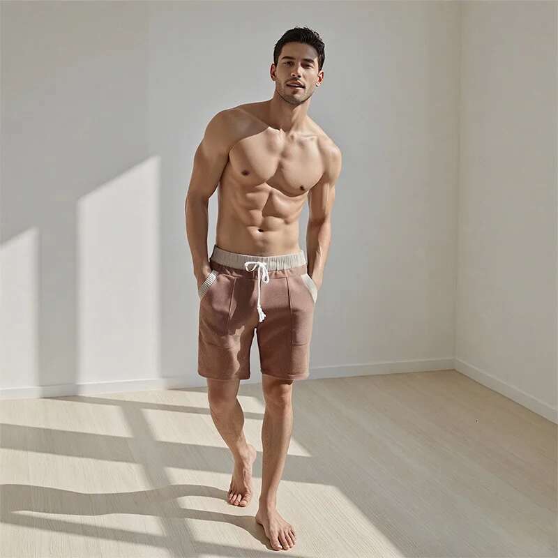 Mens Lightweight Summer Shorts with Elastic Waistband and Pockets Perfect for Casual Wear and Outdoor Activities