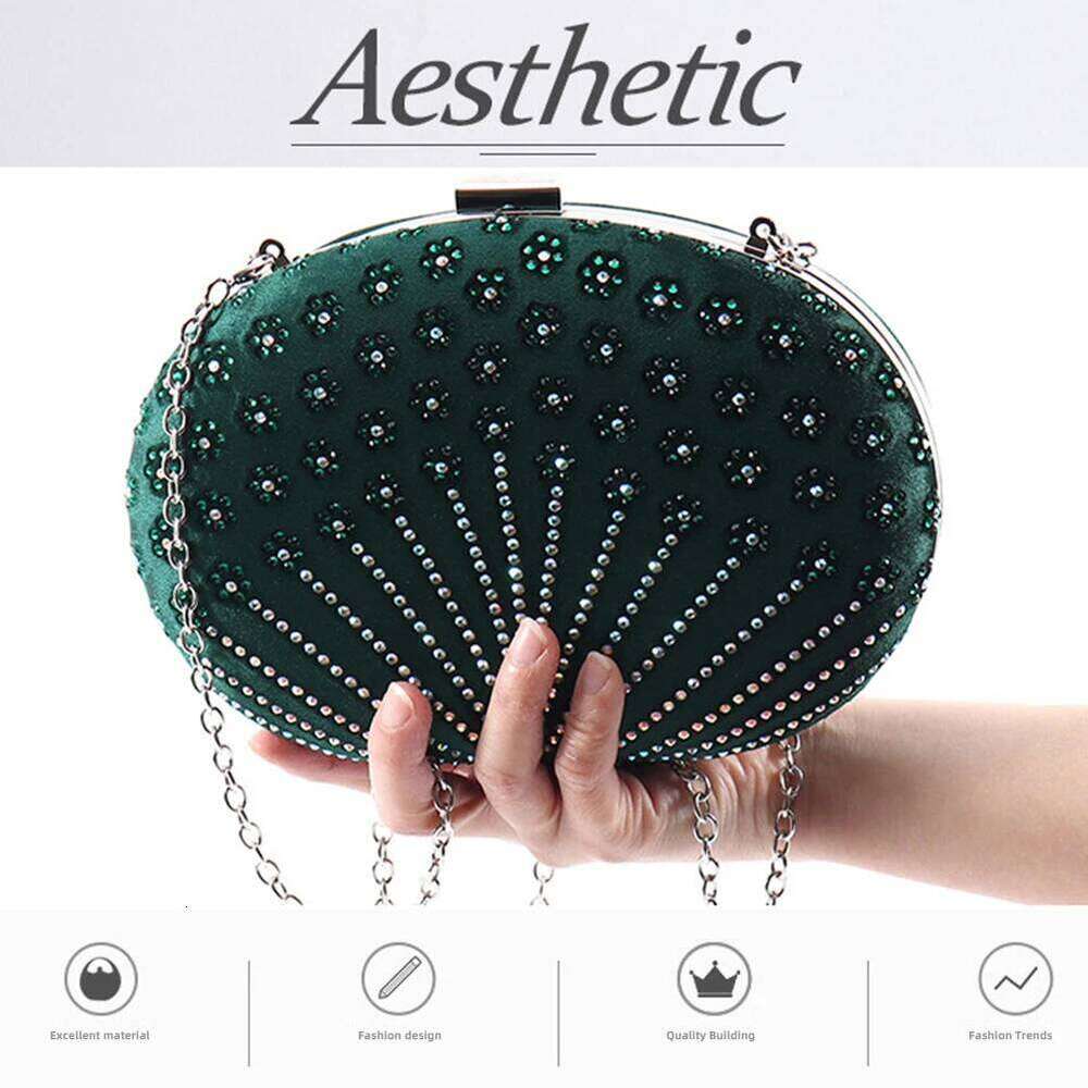 Female Simple Sparkling Evening Bag Buckle Design Wedding Handbag Birthday Gift