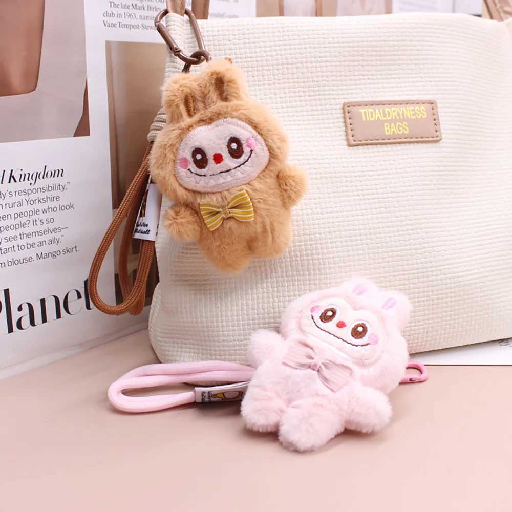New Cartoon Labubu Keychain Cute Plush Doll Bag Charm Kawaii Anime Pendant Car Key Chain Gift A29 XJ250607