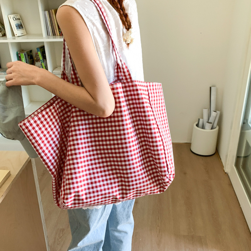 designer Black and White Plaid Canvas Bag Large Capacity Tote Bag for Women Casual Lazy Style Shopping Bag Lightweight Shoulder Bag Large Bag