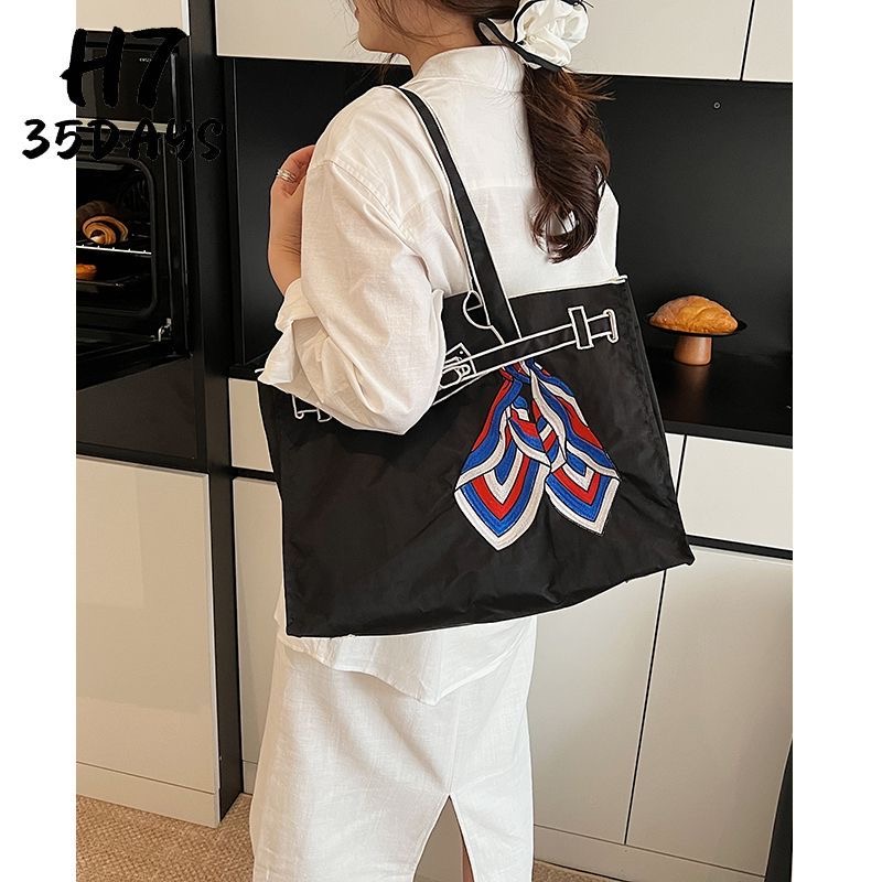 Free shipping designer Bow Embroidery Tote Shoulder Bags Eco-friendly single crossbody square bag high-capacity for women Canvas