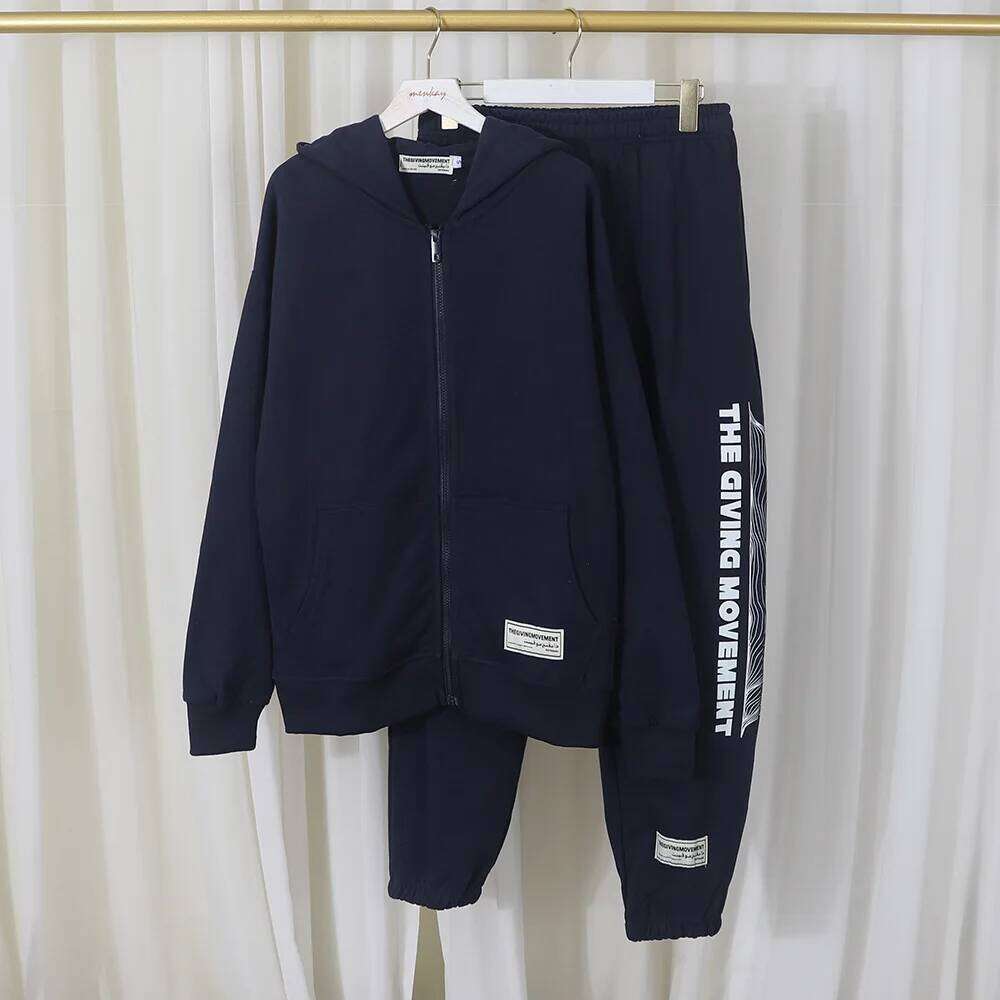 THEGIVINGMOVEMENT TGM Jacket for Men Women Casual Hoodie Pants Loose Comfortable Long Sleeve Zipper Sportswear Suit 2 Piece Sets