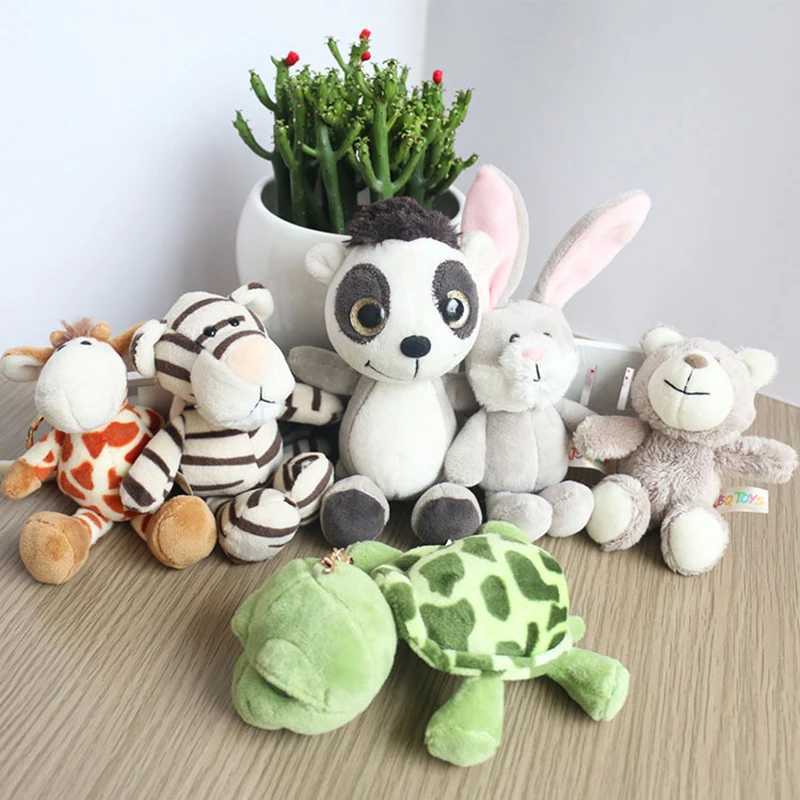 Cute Cartoon Animal Plush Keychain 15Cm Turtle Elephant Tiger Lion Hippo Raccoon Bulldog Cat Penguin Monkey Plush Toy XJ250607