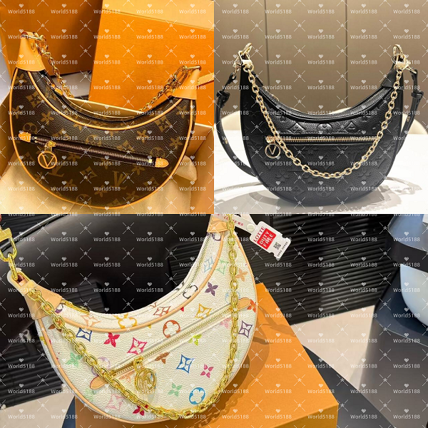 Loop bag Croissant bag shoulder hobo designer Purse M81098 Cosmetic half-moon baguette underarm Handbag crossbody Metal Chain Collection luxury Women size 23X7X13