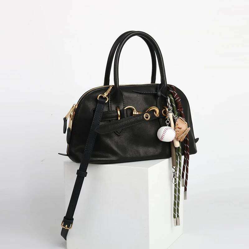 Handbags Fashion Gold Buckle Shoulder Women Spring Retro Sheepskin Boston Bags Lady