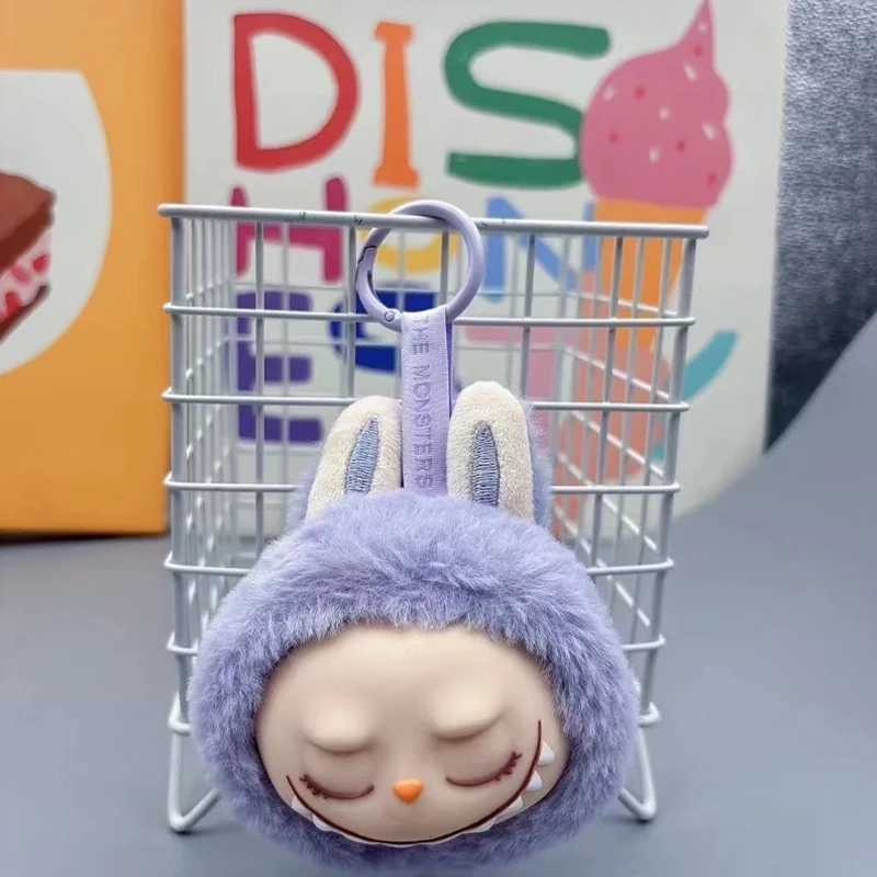 Cute Labubu Second-Generation Small Head Model Plush Keychain Bag Pendant Kawaii Doll Soft Plush Decoration Pendant Toy Gifts Z250607