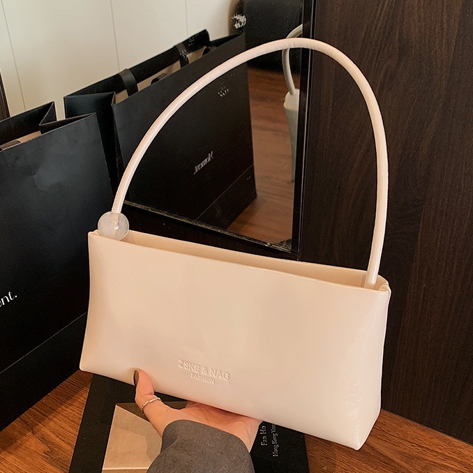 designer Korean Style Niche Simple High-end Handbag for Women 2025 Summer New Trendy Fashion Single Shoulder Underarm Baguette Bag