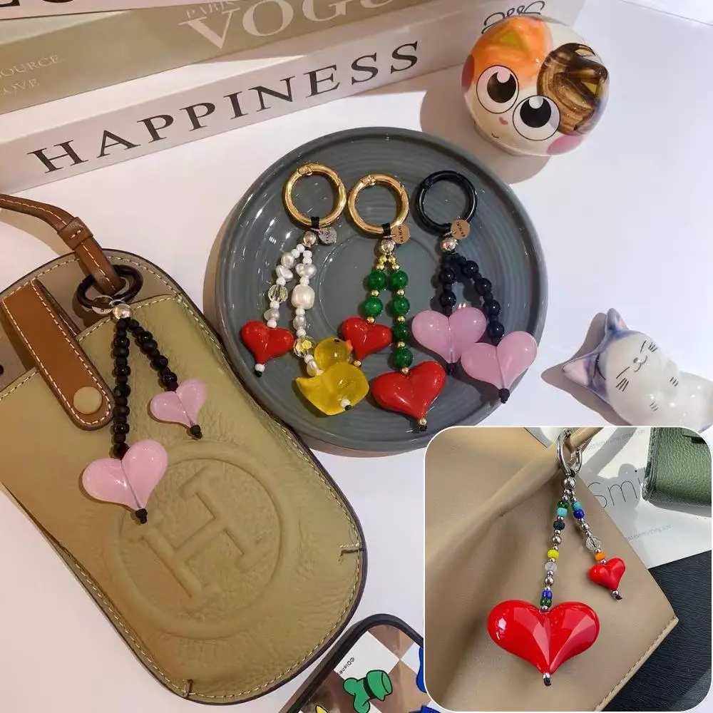 Fashion Bag Charm Bag Hanging Decors Love Bag Amulet Love Bead Chain Decoration Ornaments Trendy Beads Chain For Key Bags 1PC XJ250607