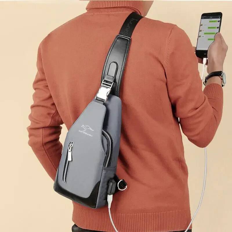 Men's New Fashion Korean Style Casual Sports Water Proof Oxford Chest Crossbody Bags for Men Shoulder Messenger Bag