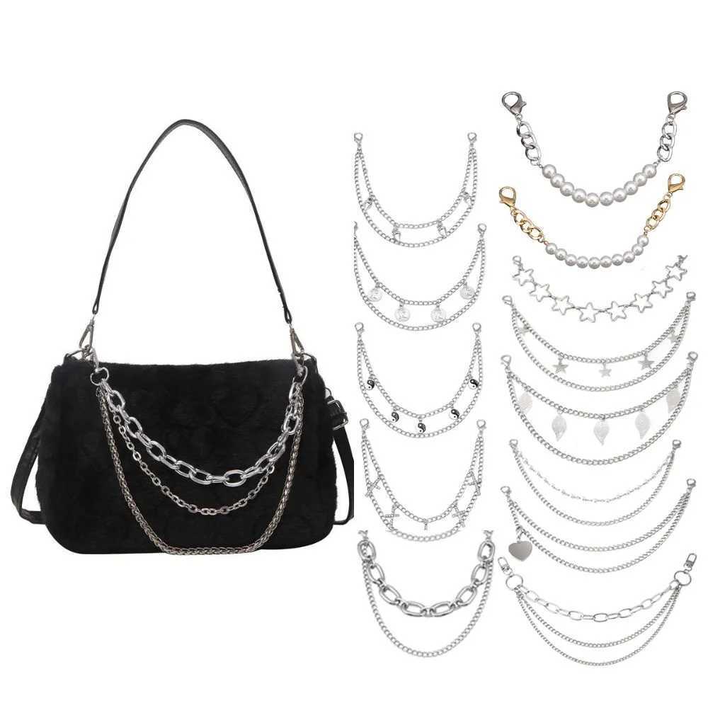 Multi-layer Metal Bag Chain DIY Handles Butterfly Heart Star Pendant Shoulder Bag Chain Replacement Bag Accessories Pearl Chain XJ250607