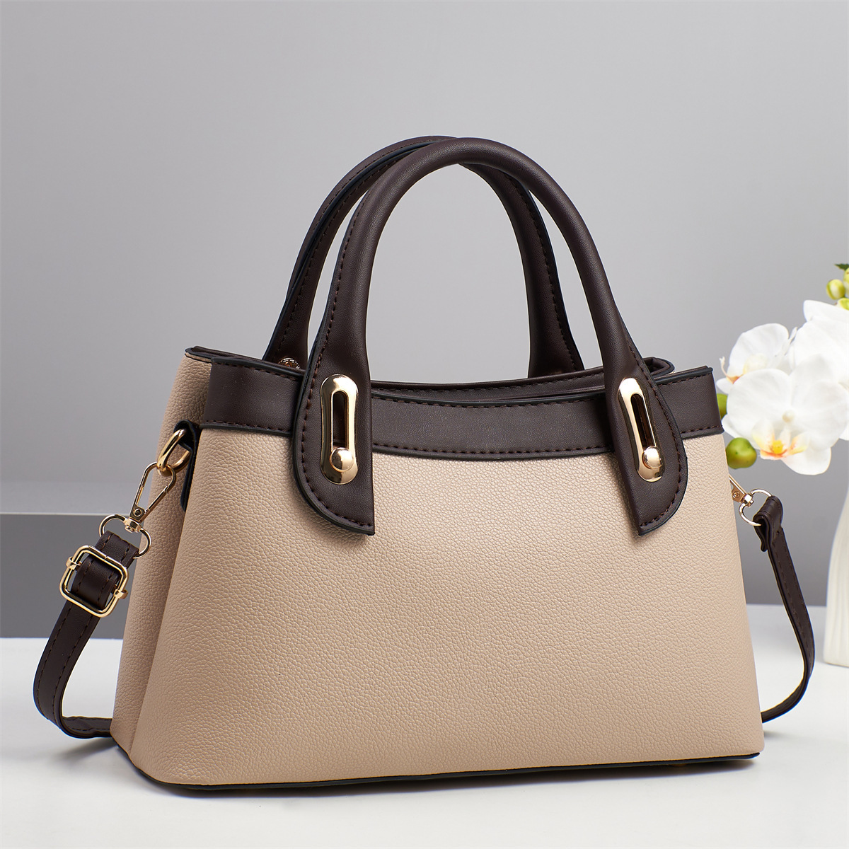 Luxury Brand Designer Bag New Cross-Border Bag For Women Trendy Lychee Texture Patchwork Shoulder Bag Large Capacity High-Quality Gift For Mom One-Pie