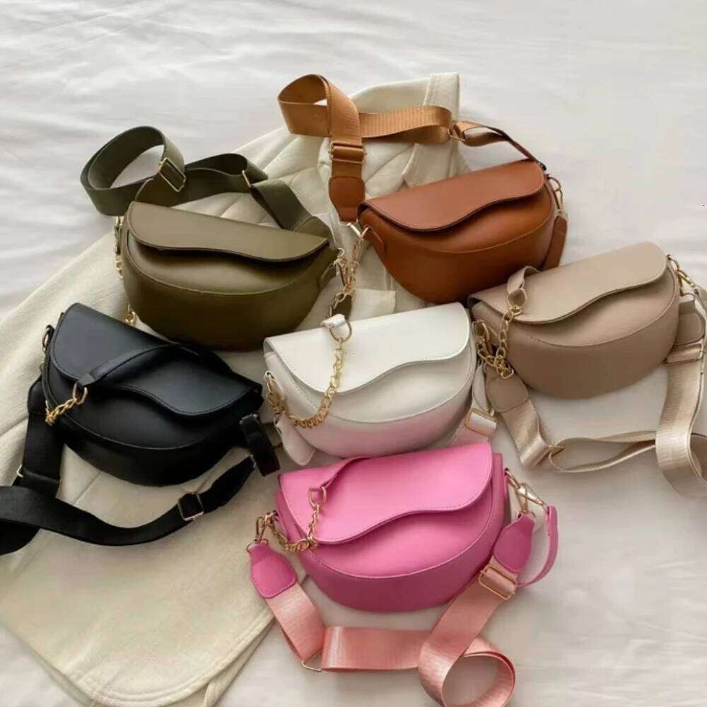 Women Vintage Double Straps Shoulder New Solid Color Simple Crossbody s Bag High Quality PU Leather Handbag Purses bag