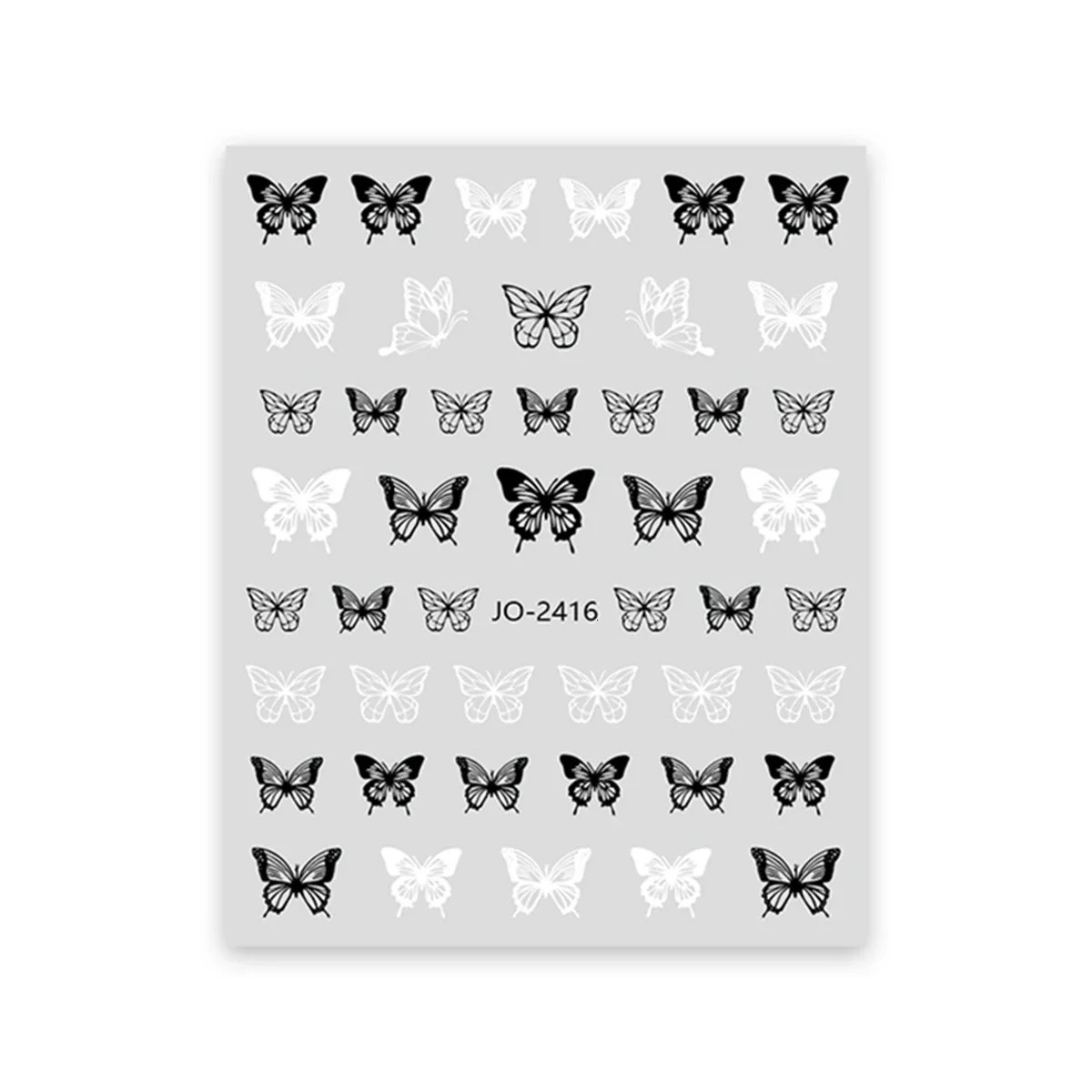 Dark Butterfly Nail Stickers Black White Hollow Ins Style n Art Decoration Decals 250605