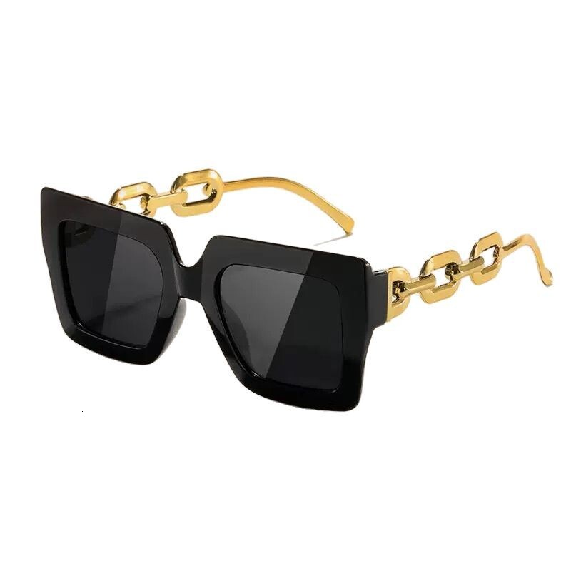 New Street Style White and Slimming Unisex Large Square Frame Double Bridge Fashion Trendy Sunglasses