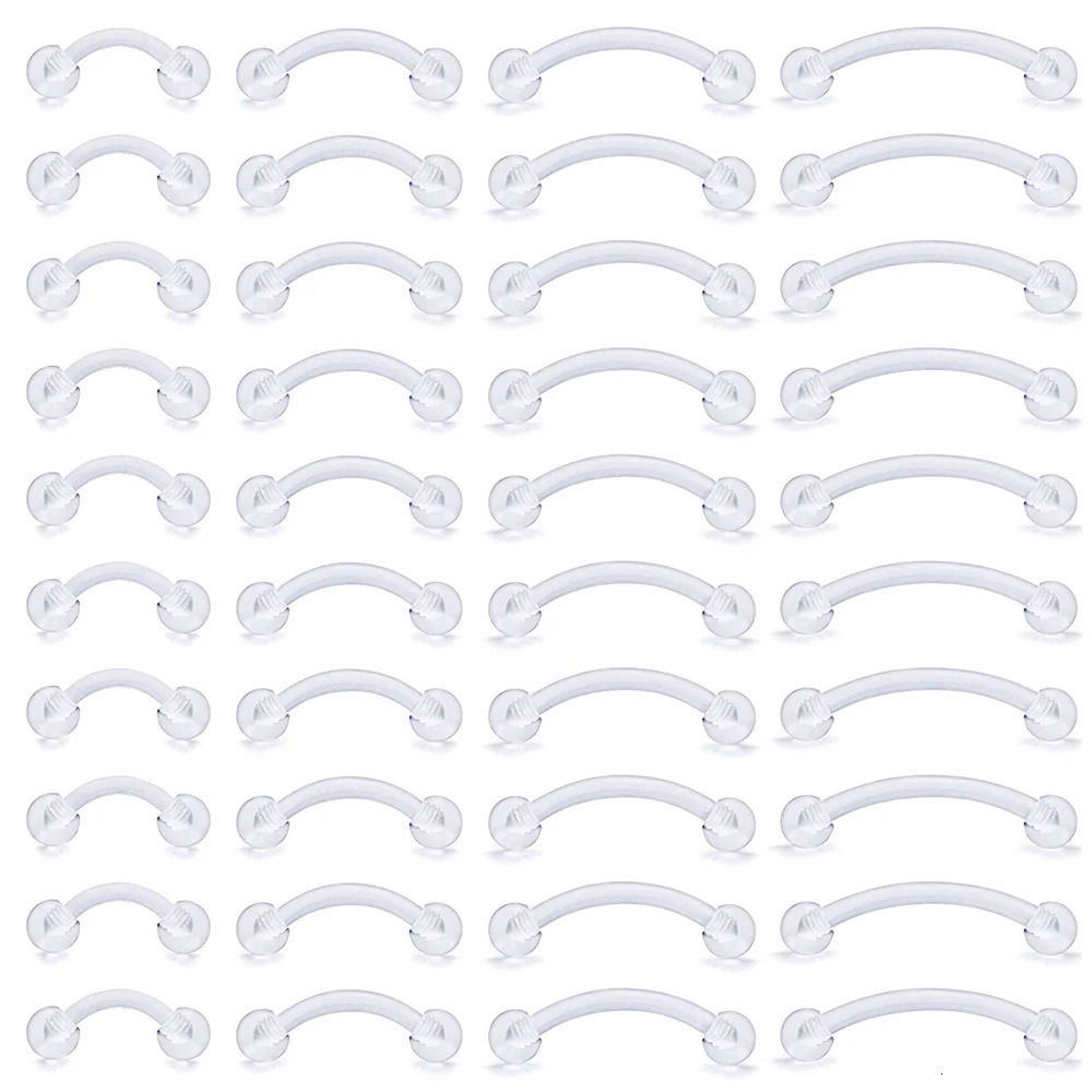 WKOUD Clear Flexible Bioplast Retainer Eyebrow Ring Piercing Jewelry Rook Daith Barbell Earring 6mm 8mm 10mm 12mm 250606