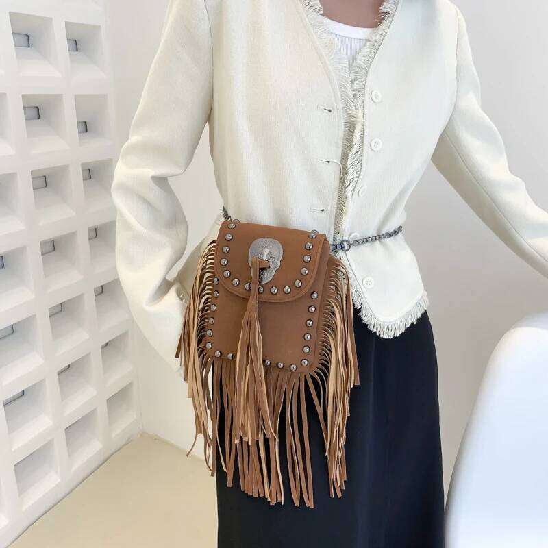 Branded Fringed Shoulder Bags For Women Fashion Purses And Handbag Rivet Messenger Designer Satchel New Crossbody Bag