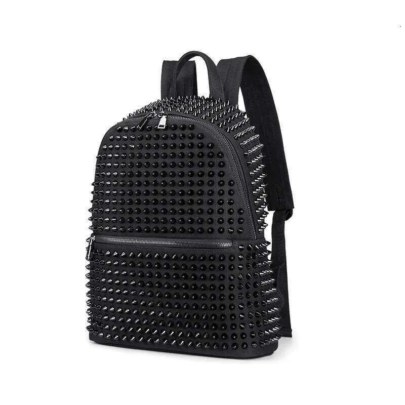Annmouler 2022 New Design Unisex Backpacks Punk Style Daypack Large Capacity Rivet Laptop Canvas Rucksack School Bags
