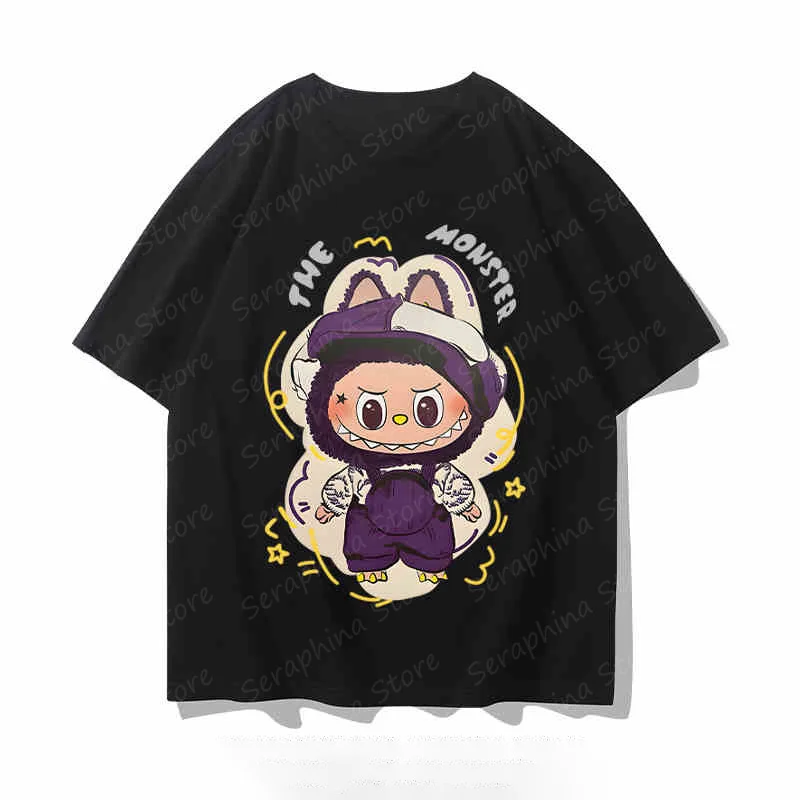 New Labubu Anime Designer T-Shirts Couple T-Shirt Short-Sleeved Men And Women Pure Cotton T-shirts Causal Women's T-shirts