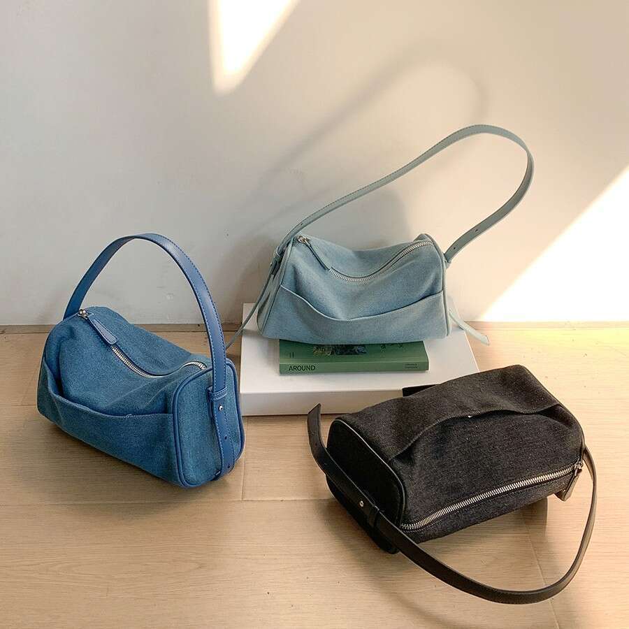 Blue Denim Artistic 2025 Summer New Small Square for Women Fashion Niche Casual Shoulder Bag Korean Style