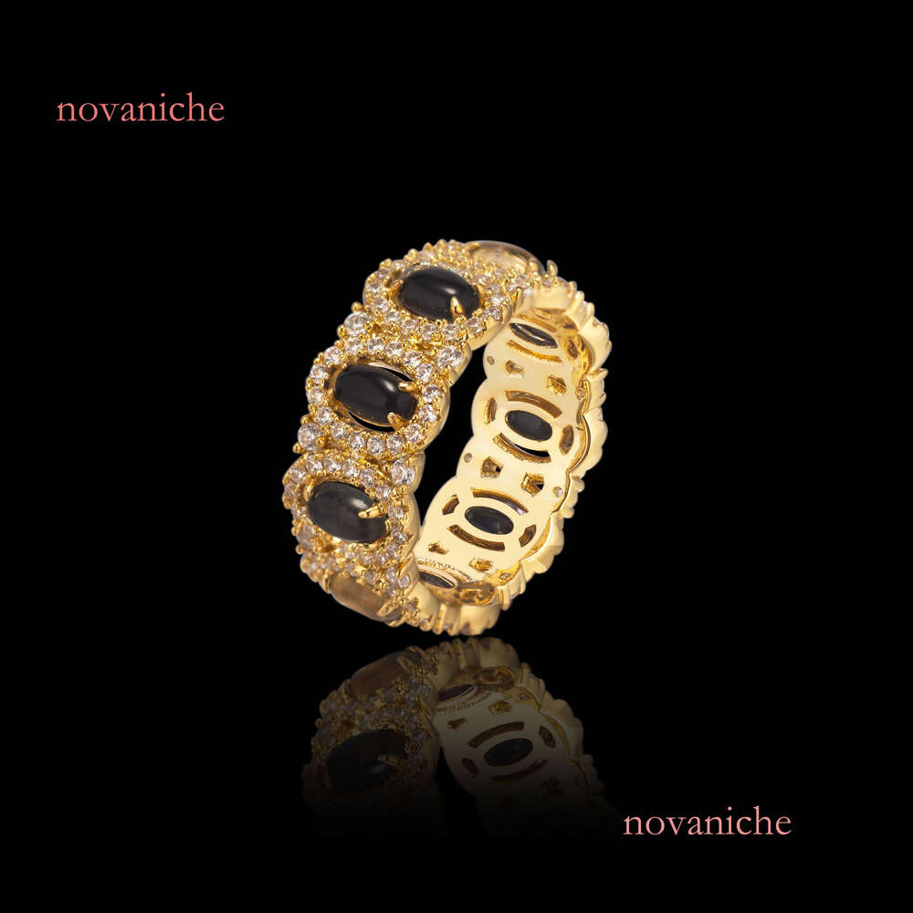 Custom 14k Gold Oval Zircon Ring Fine Jewelry Style Anniversary Band Women Men Trendy Engagement Sier Plating Made Brass