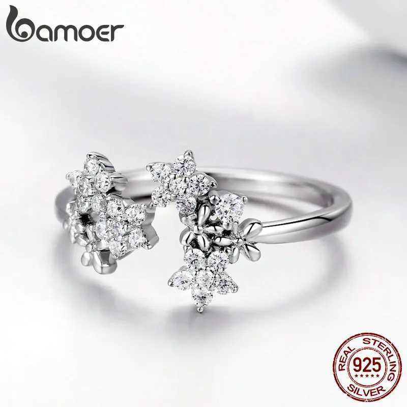 BAMOER 925 Sterling Silver Jewelry Sets Clear Cubic Zircon Shining Star Necklace Women Ring Jewelry Set Luxury Jewelry ZHS097 Z250607