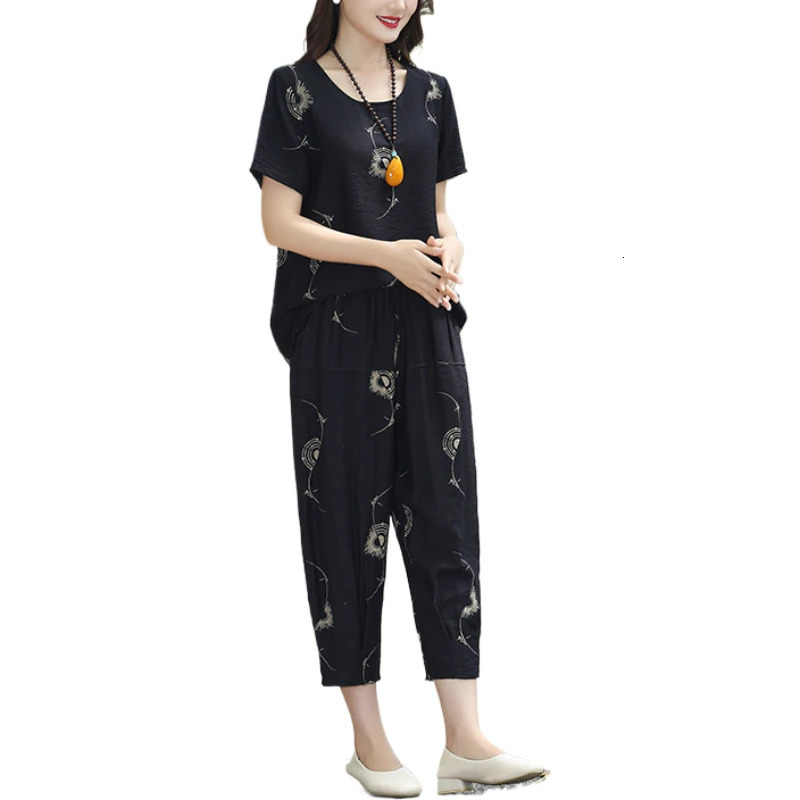 Classic Summer Two Piece Set TshirtPants 2024 Womens Plus Size Fashion Casual Short Sleeve Knitted Button Clothing 250603