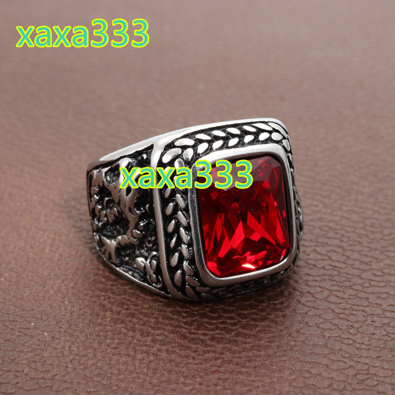 Popular 18k Gold-plated Titanium Steel Dragon Gemstone Ring Punk Style Rock Fashion Personality Stainless Steel Jewelry Ring