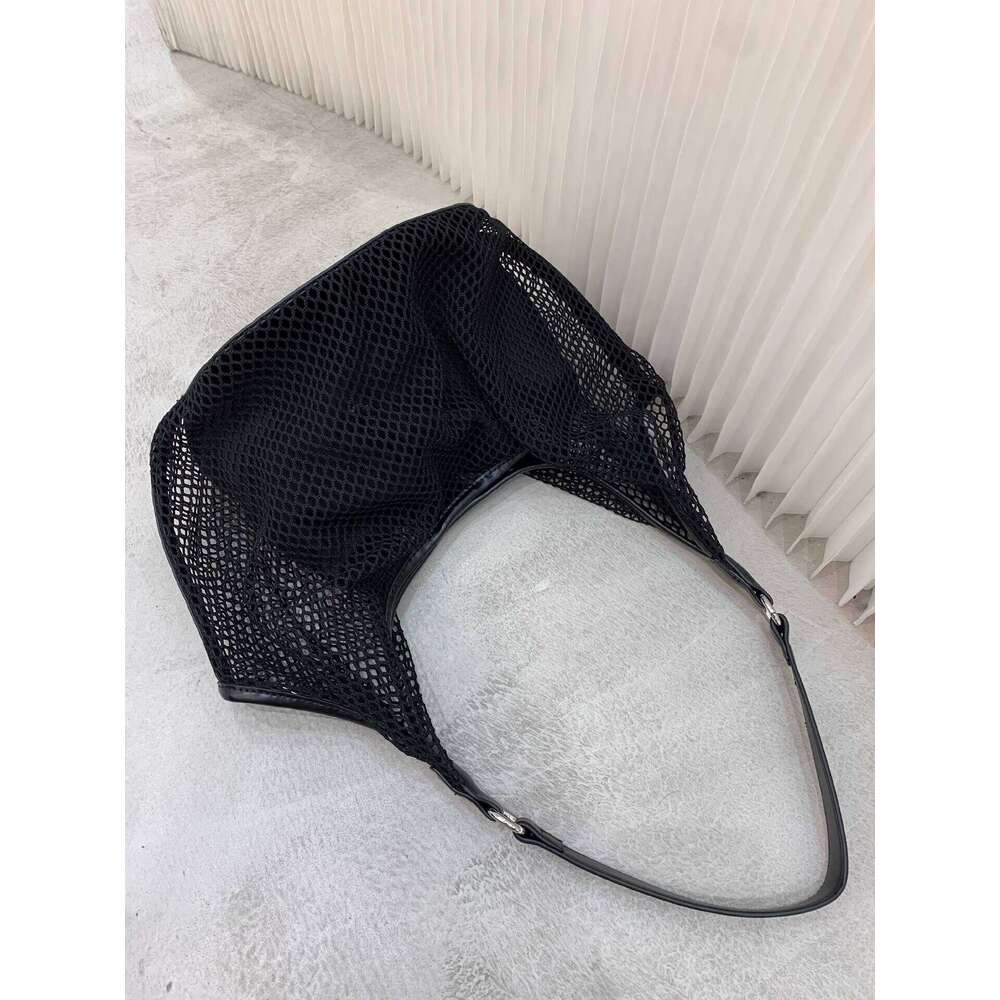 New Hollow Mesh Large Capacity Mother Daughter Tote for Women Summer Beach Casual Shoulder Bag