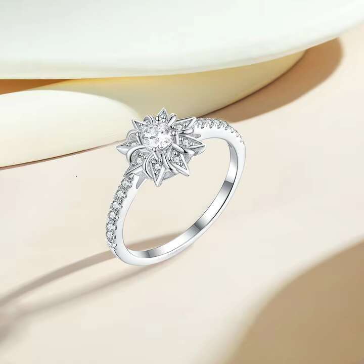 Silver Rings 18K Gold Plated Cubic Zirconia Women Fashion Styles Sterling Silver Rings