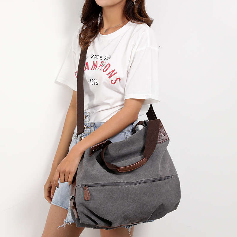 2025 Single Shoulder for Women Casual Solid Color New Handbag Crossbody Fashion Versatile Ladies Canvas Bag