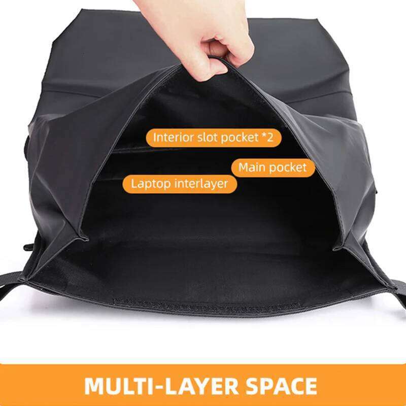 Waterproof Business Travel Backpack Men's Roll-Top Laptop Computer Pack Expandable Commuting Rucksack Large Student Schoolbags