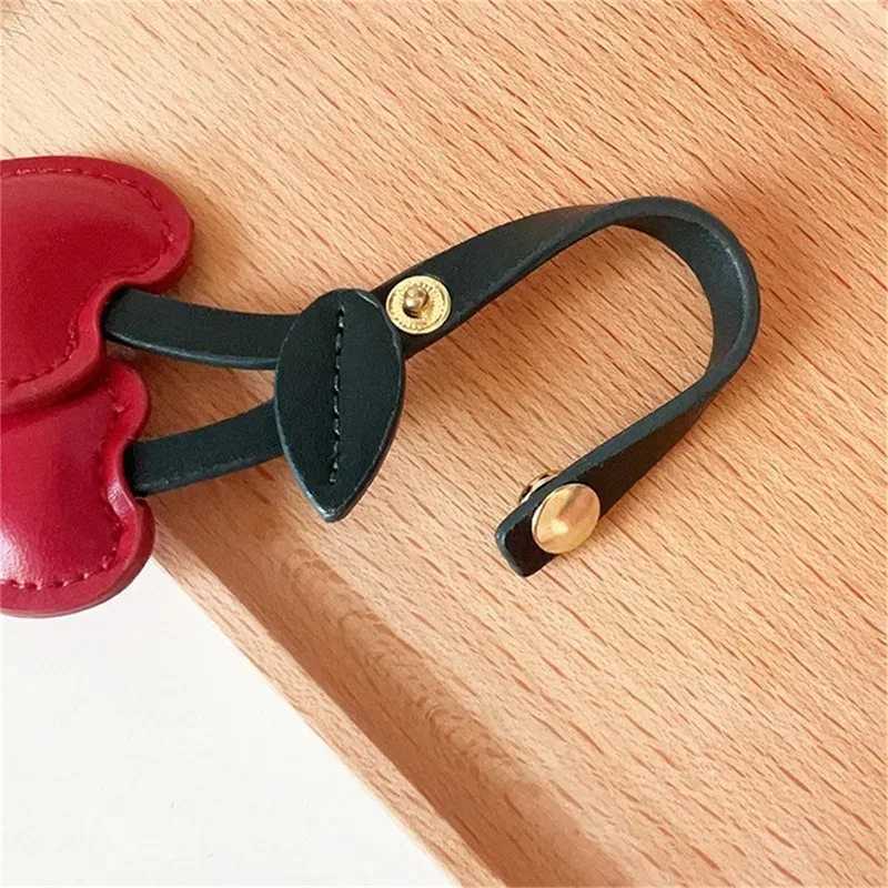 Bag Ornament Cute Peach Heart Cherry Fruit Cherry Car Key Chains Red Pink Love Versatile Bag Pendant Key Chains For Women XJ250607