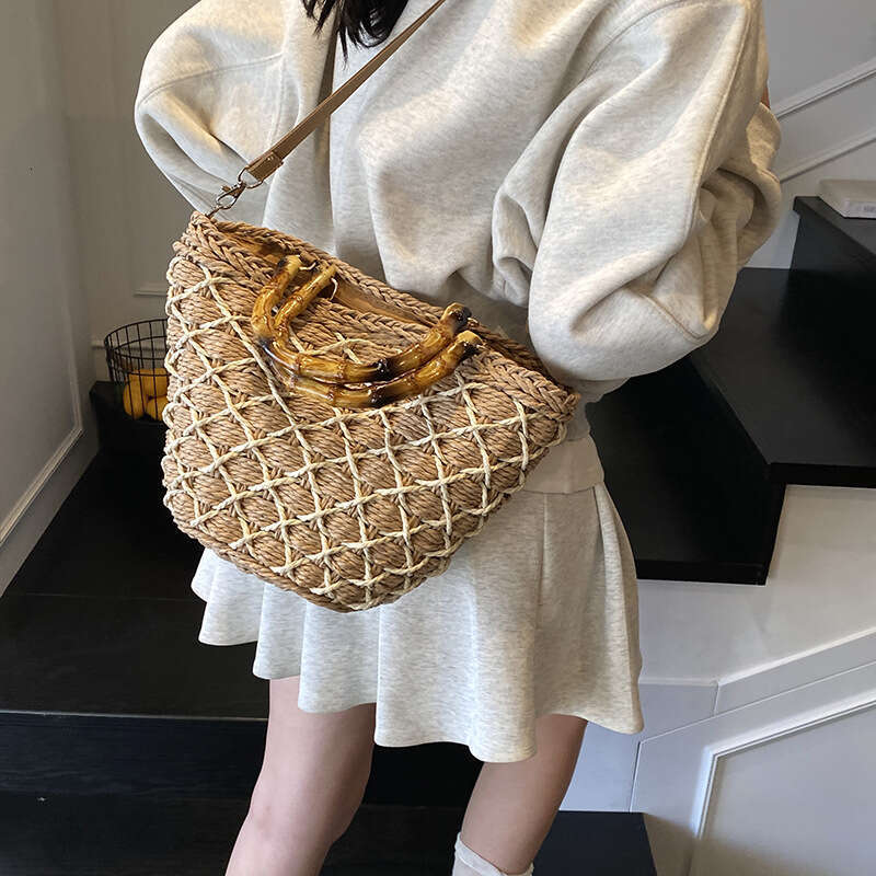 Handwoven for Women 2025 New Beach Vacation Handheld Basket Summer Crossbody Straw Bag