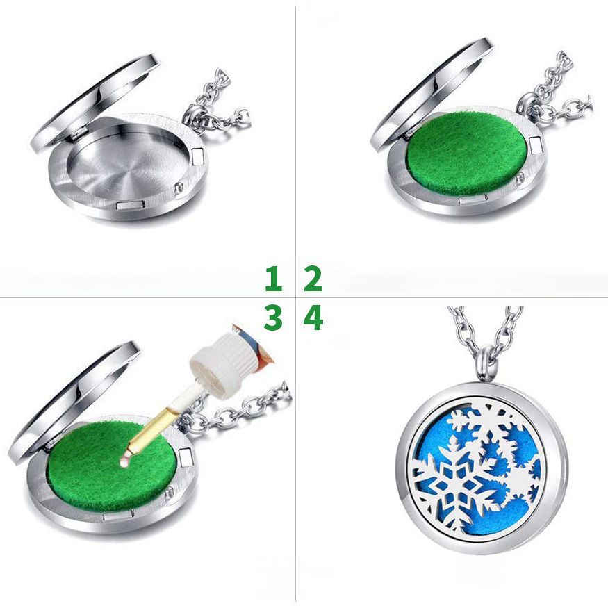 Stainless Steel Essential Oil Aromatherapy Pendant - Magnetized & Hollow-Carved Design for Personal Scent Dispersal